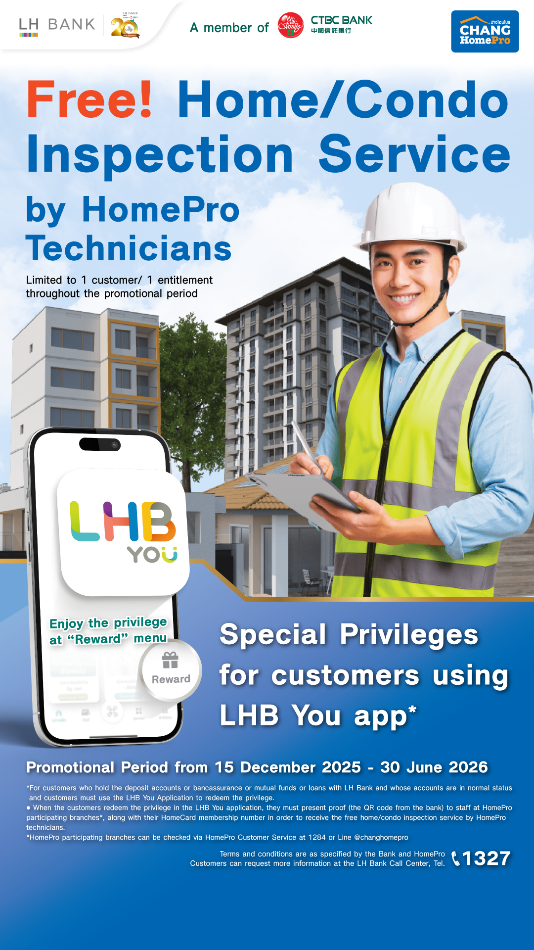Special Privileges for LHB You customers, Free! Home/Condo Inspection Service by HomePro Technicians.